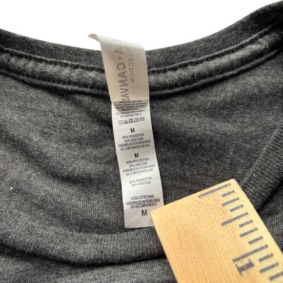 Bella + Canvas CrossFit Counter Culture Flowy Crop Tee Gray Graphic Star M - Picture 5 of 6